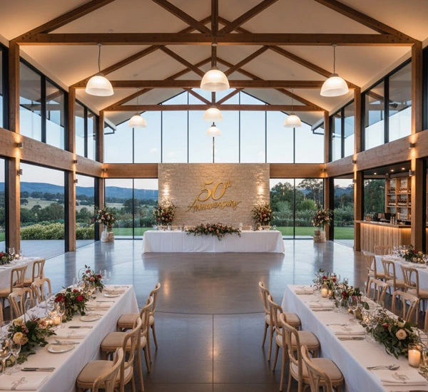 Anniversary event venue setup in Hallam